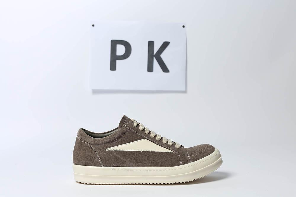 PK GOD Rick Owens EDFU Vintage Sneaks Velour Suede Dust Grey Milk White RETAIL MATERIALS READY TO SHIP